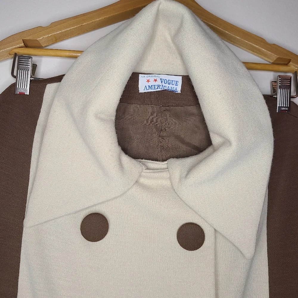 American Vintage woolblend colorblock brown and cream Cape